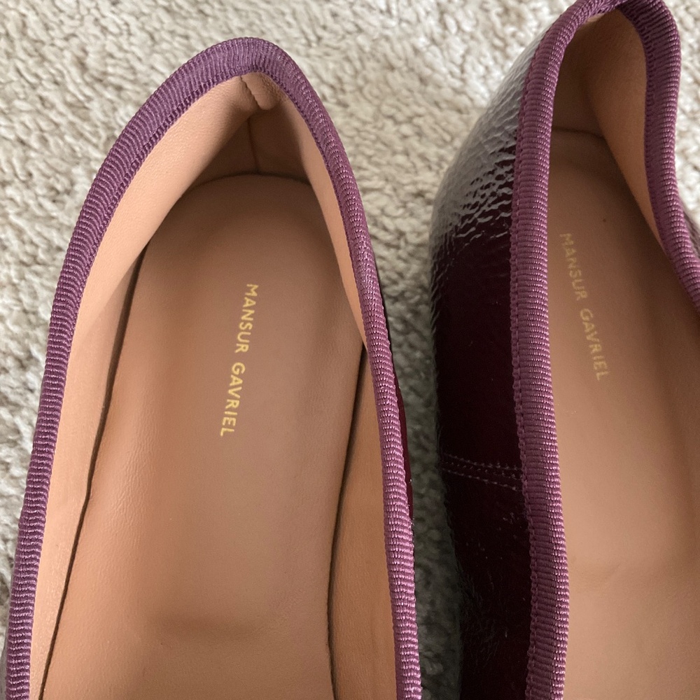 Mansur Gavriel Patent Wine Burgundy Ballet Flats - Picture 7 of 10